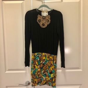 T-Bags Embellished Long-sleeve Dress